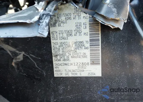 2018 Nissan Murano Platinum из США, поврежденный, VIN 5N1AZ2MH1JN122808